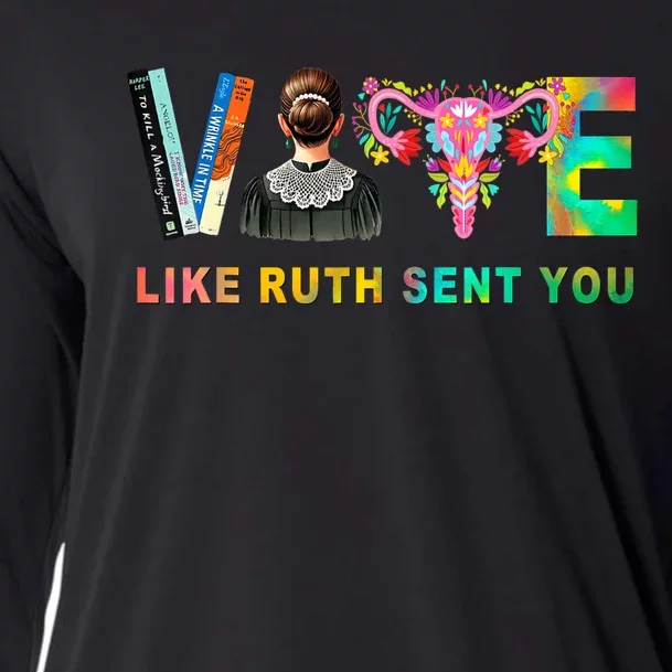 Vote Like Ruth Sent You Rbg Feminist Voting Inspirational Cooling Performance Long Sleeve Crew