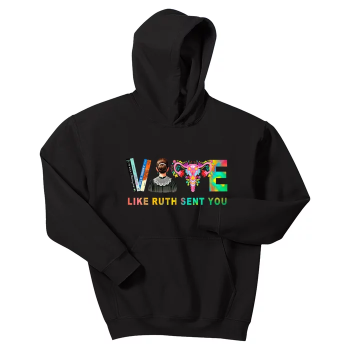 Vote Like Ruth Sent You Rbg Feminist Voting Inspirational Kids Hoodie