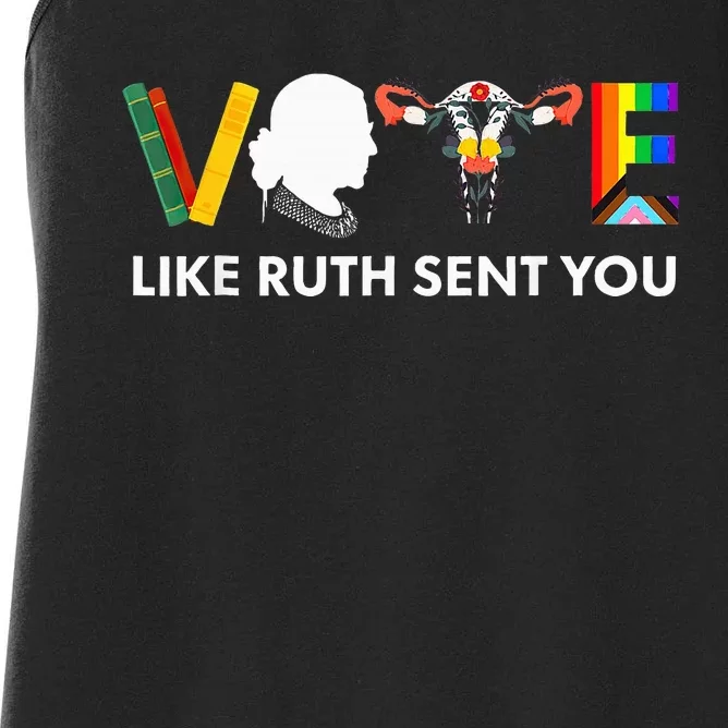 Vote Like Ruth Sent You Uterus Feminist Lgbt Women's Racerback Tank