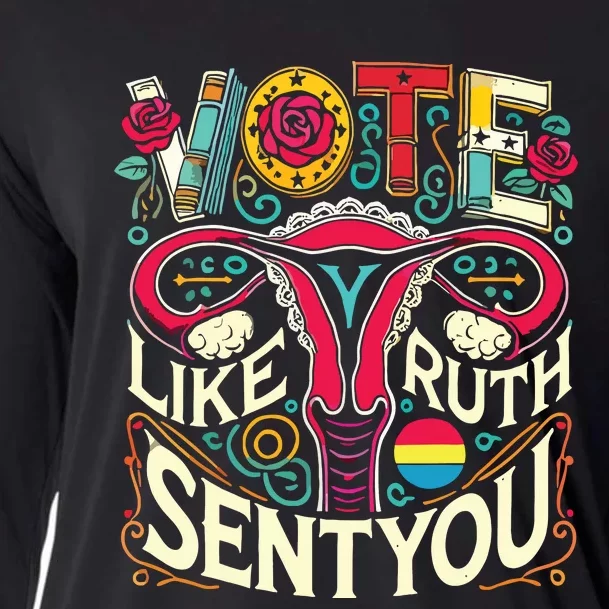 Vote Like Ruth Sent You Rbg Feminist Voting Inspirational Cooling Performance Long Sleeve Crew