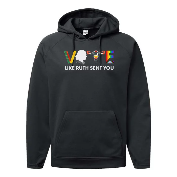 Vote Like Ruth Sent You Feminist Pride Performance Fleece Hoodie