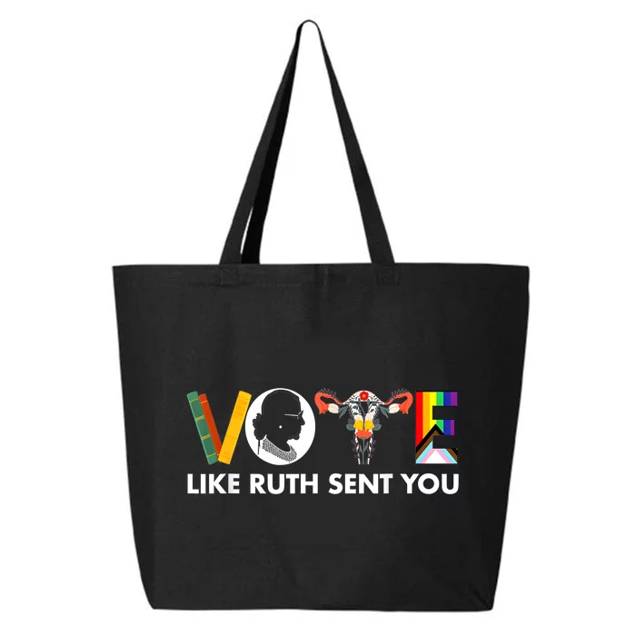 Vote Like Ruth Sent You Funny Uterus Feminist Lgbt 25L Jumbo Tote