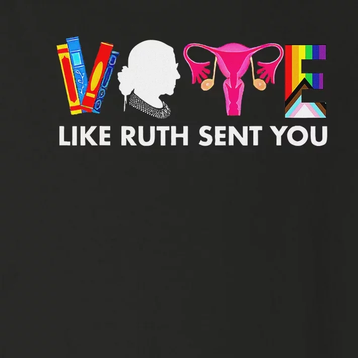 Vote Like Ruth Sent You Feminist Uterus Design Toddler Long Sleeve Shirt