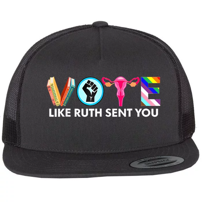 Vote Like Ruth Sent You Funny Uterus Feminist Lgbt Flat Bill Trucker Hat