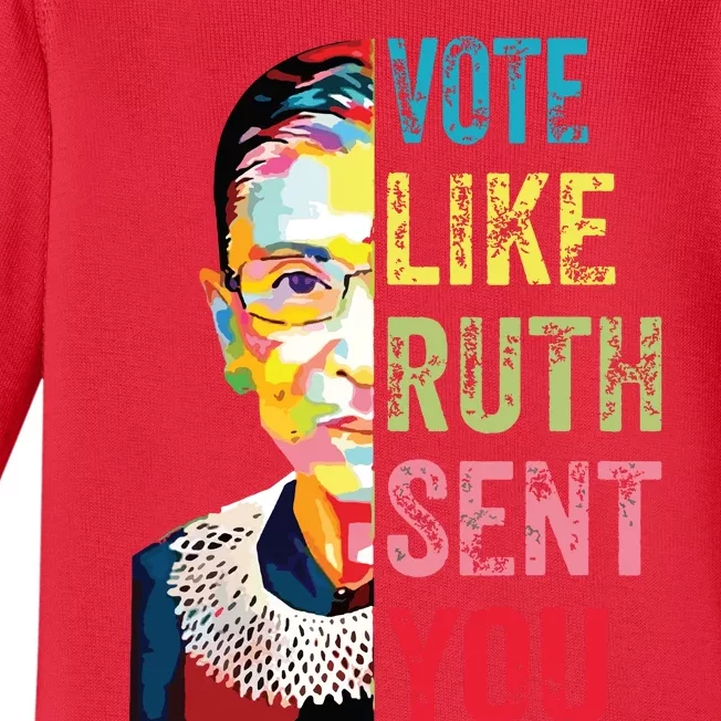 Vote Like Ruth Sent You Baby Long Sleeve Bodysuit