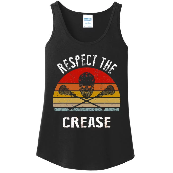 Vintage Lacrosse Retro Respect The Crease Ladies Essential Tank