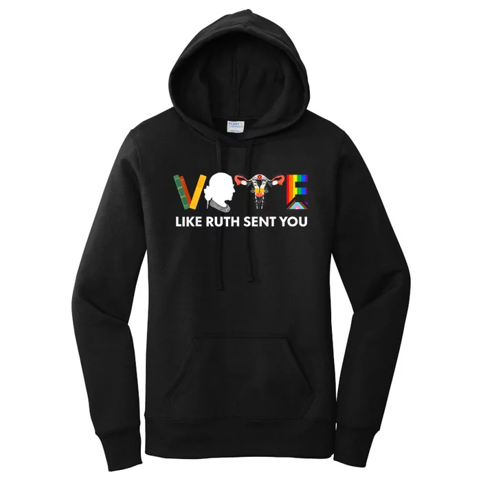 Vote Like Ruth Sent You Uterus Feminist Lgbt Women's Pullover Hoodie