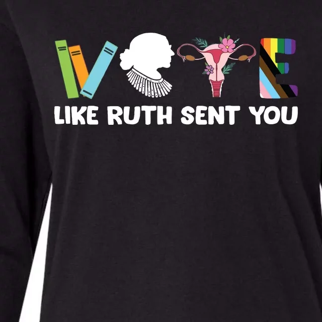 Vote Like Ruth Sent You Election 2024 Womens Cotton Relaxed Long Sleeve T-Shirt