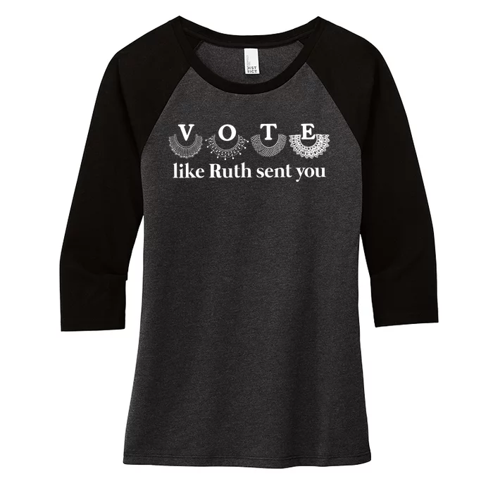 Vote Like Ruth Sent You Women's Tri-Blend 3/4-Sleeve Raglan Shirt