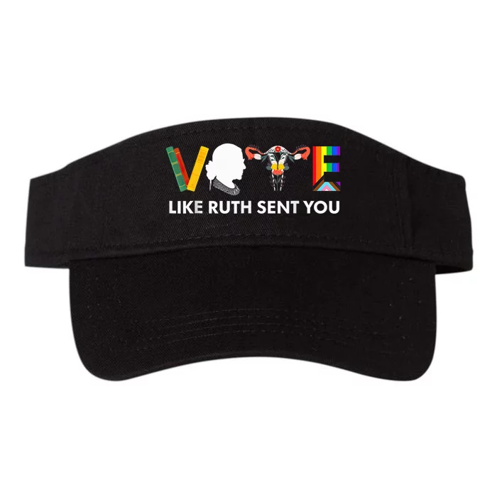 Vote Like Ruth Sent You Uterus Feminist Lgbt Usa President Kamalaharris Valucap Bio-Washed Visor