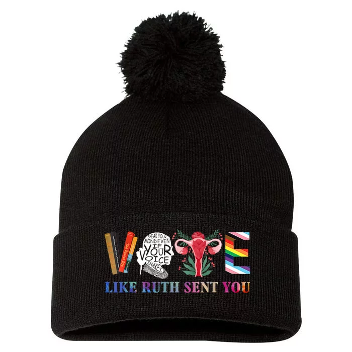 Vote Like Ruth Sent You Pom Pom 12in Knit Beanie