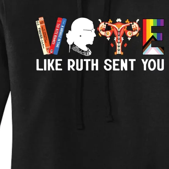 Vote Like Ruth Sent You Uterus Feminist Lgbt Funny Women's Pullover Hoodie