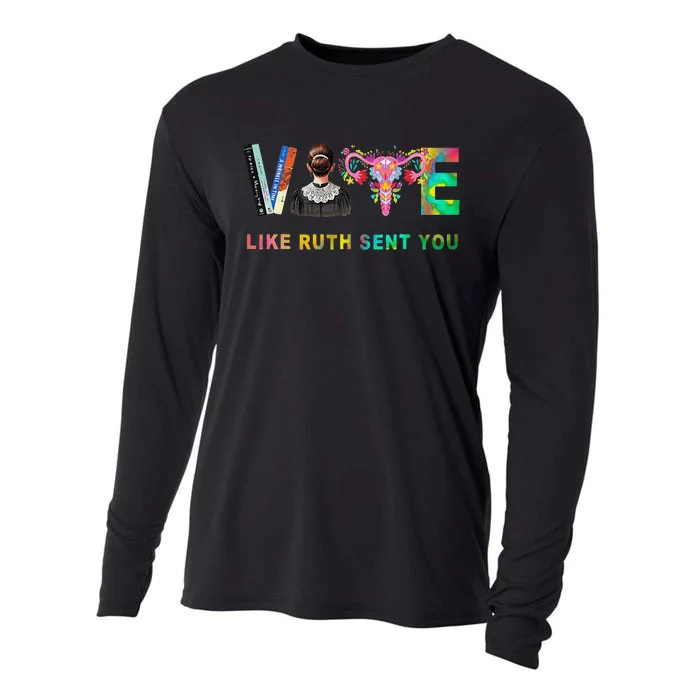 Vote Like Ruth Sent You Rbg Feminist Voting Inspirational Gift Cooling Performance Long Sleeve Crew