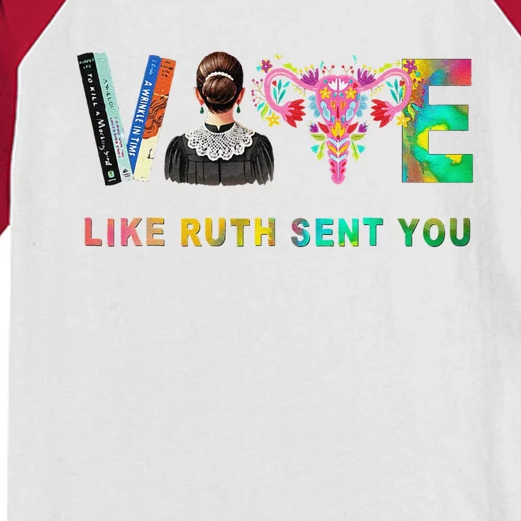 Vote Like Ruth Sent You Rbg Feminist Voting Inspirational Gift Kids Colorblock Raglan Jersey