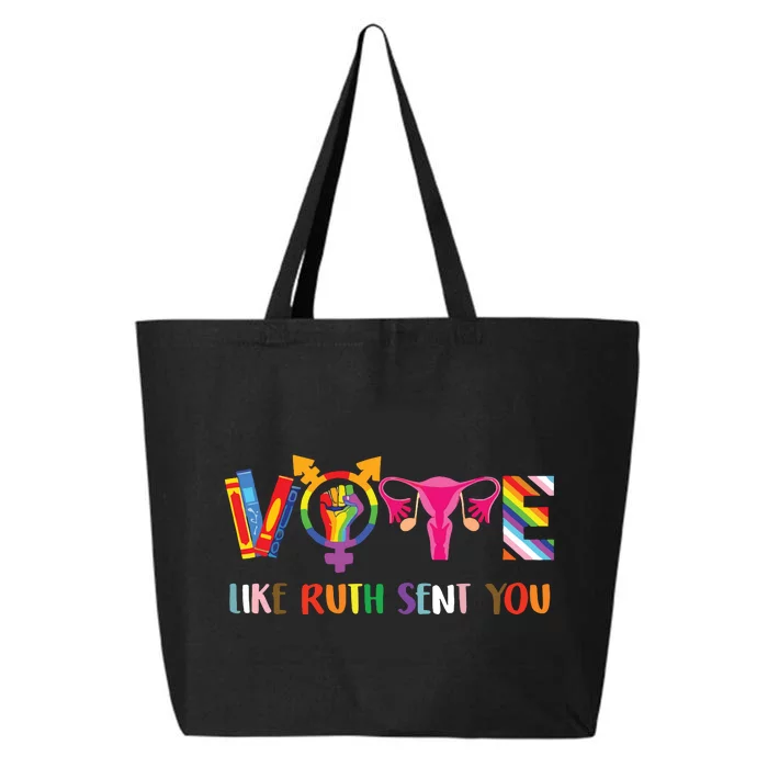 Vote Like Ruth Sent You Uterus Feminist Lgbt Retro 25L Jumbo Tote