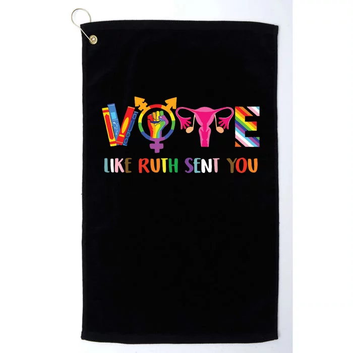 Vote Like Ruth Sent You Uterus Feminist Lgbt Retro Platinum Collection Golf Towel