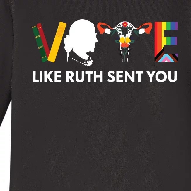 Vote Like Ruth Sent You Uterus Feminist Lgbt Tank Top Baby Long Sleeve Bodysuit