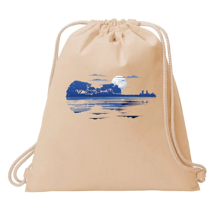 Violin Lake Reflections Violinist Drawstring Bag