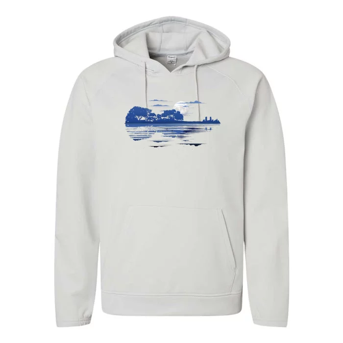 Violin Lake Reflections Violinist Performance Fleece Hoodie