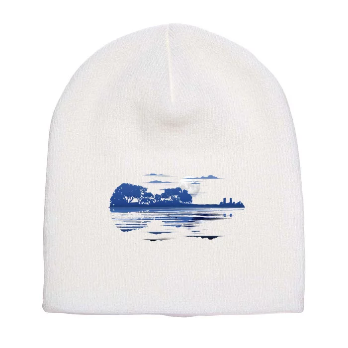 Violin Lake Reflections Violinist Short Acrylic Beanie