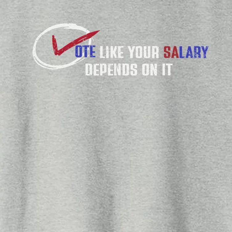 Vote Like Salary Depends On It Retro Funny Election 2024 Women's Crop Top Tee