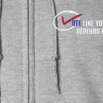 Vote Like Salary Depends On It Retro Funny Election 2024 Full Zip Hoodie