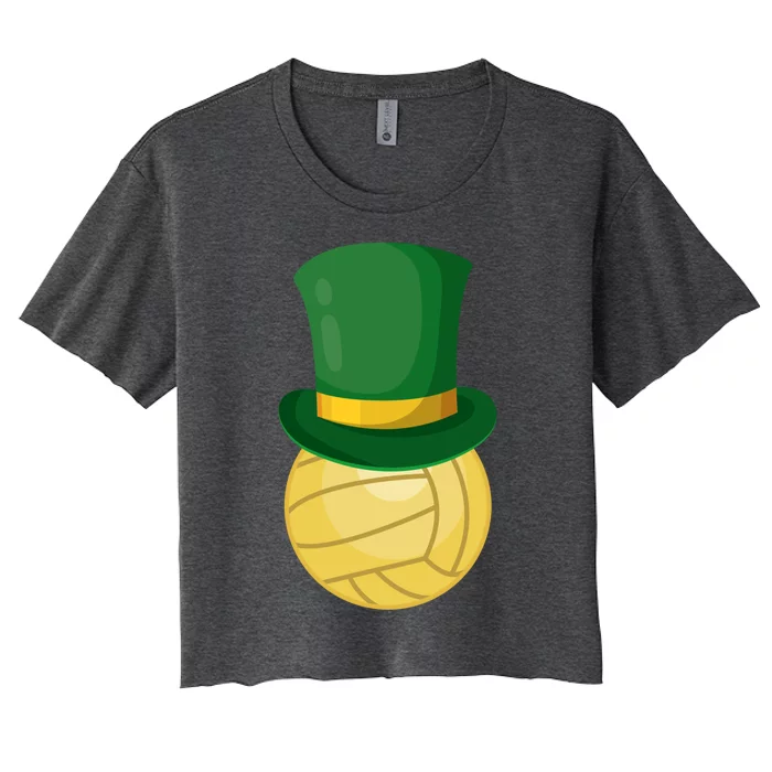 Volleyball Leprechaun St Patrick's Day Sport Funny Gift Women's Crop Top Tee