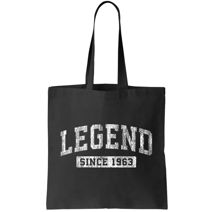 Vintage Legend Since 1963 Birthday Sports Design Tote Bag