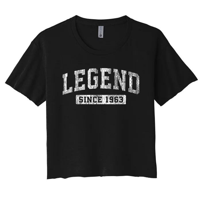 Vintage Legend Since 1963 Birthday Sports Design Women's Crop Top Tee