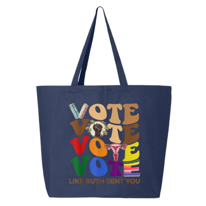 Vote Like Sent Ruthh You Groovy Uterus Feminist Pride 25L Jumbo Tote