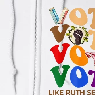 Vote Like Sent Ruthh You Groovy Uterus Feminist Lgbt Pride Full Zip Hoodie