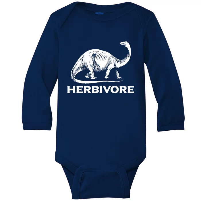 Vegetarian Life Style Herbivore Dinosaur Vegans Baby Long Sleeve Bodysuit