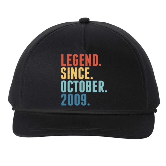 Vintage Legend Since October 2009 Birthday Snapback Five-Panel Rope Hat