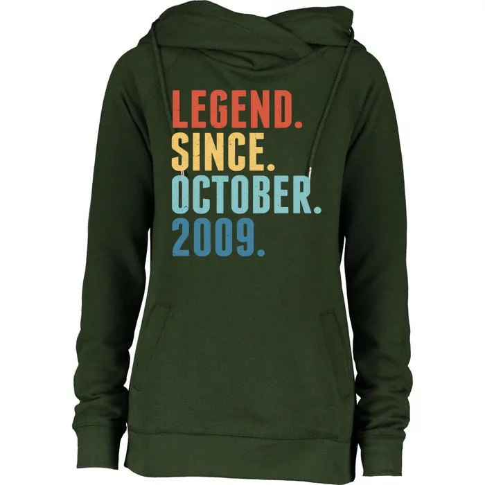 Vintage Legend Since October 2009 Birthday Womens Funnel Neck Pullover Hood