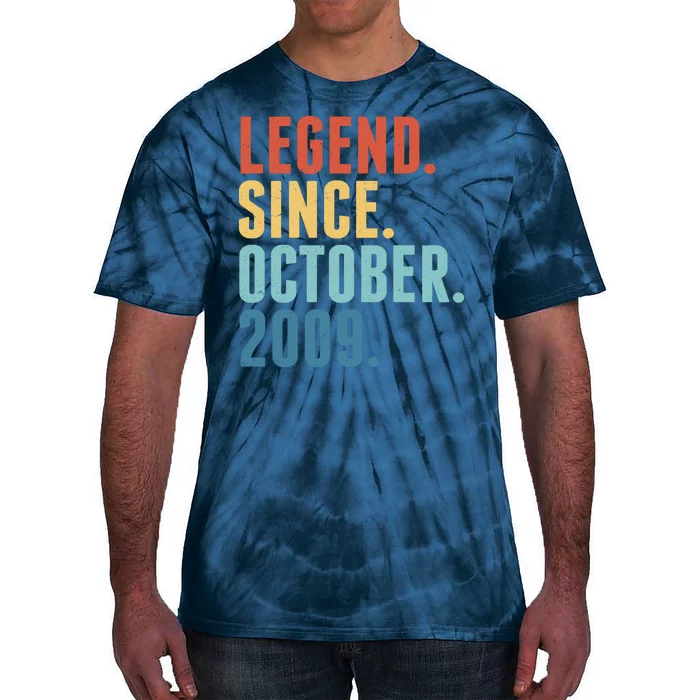 Vintage Legend Since October 2009 Birthday Tie-Dye T-Shirt