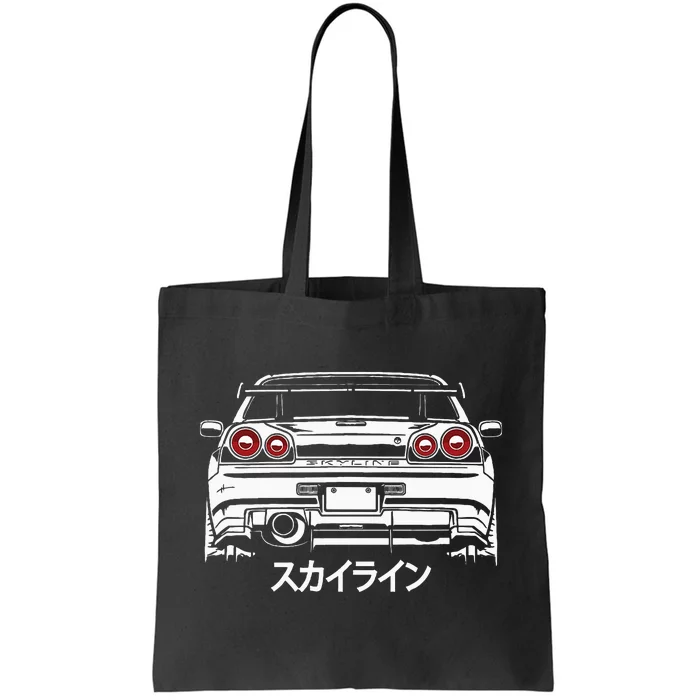 Vintage Legendary Skyline Jdm Gt R 34 Tote Bag