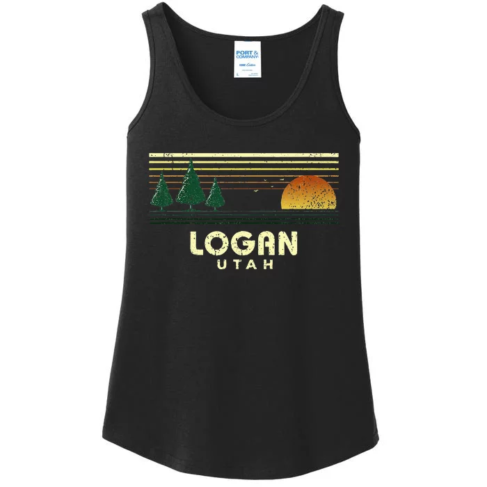 Vintage Logan Sunset Utah Souvenir Ladies Essential Tank