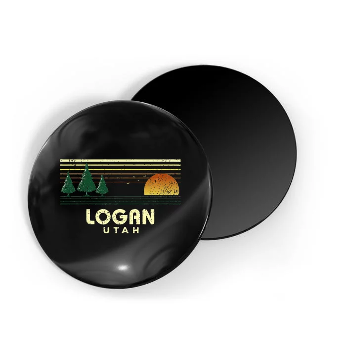 Vintage Logan Sunset Utah Souvenir Magnet