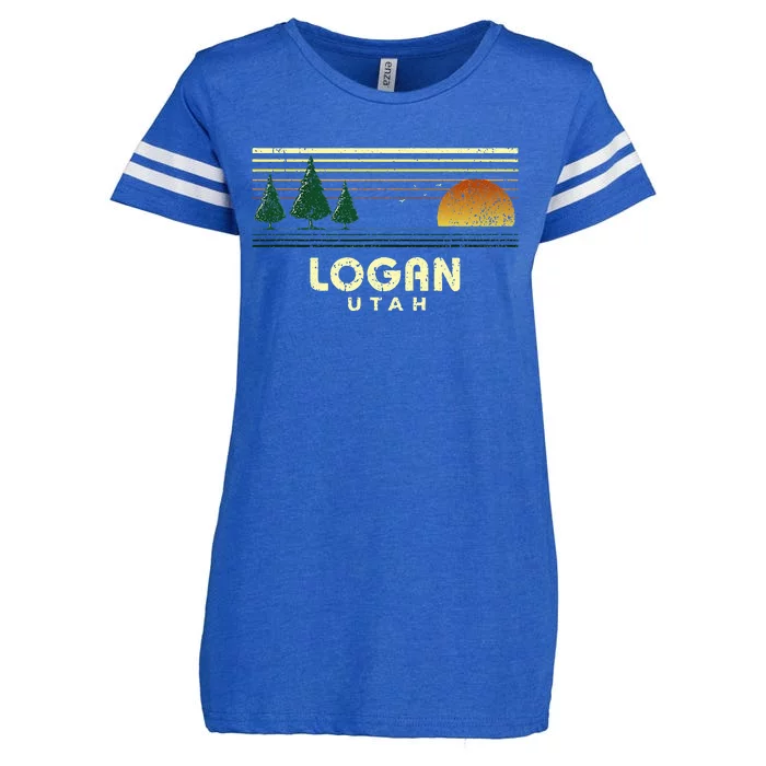 Vintage Logan Sunset Utah Souvenir Enza Ladies Jersey Football T-Shirt