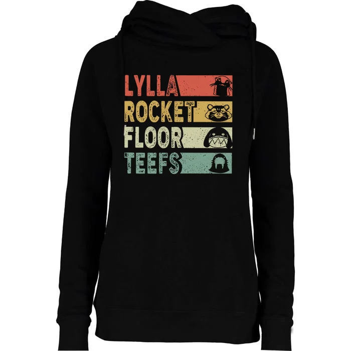 Vintage Lylla Teefs Floor Rocket Guardian Funny Matching Team Womens Funnel Neck Pullover Hood