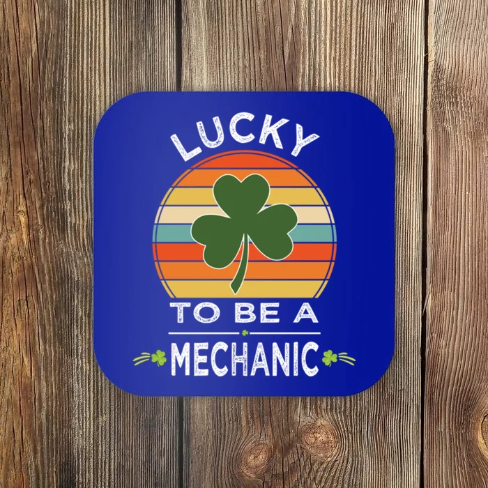 Vintage Lucky To Be A Mechanic St Patrick Day Gift Shamrock Great Gift Coaster