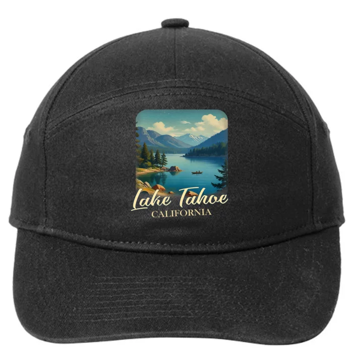 Vintage Lake Tahoe California Mountain Retro 7-Panel Snapback Hat