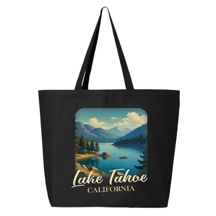 Vintage Lake Tahoe California Mountain Retro 25L Jumbo Tote