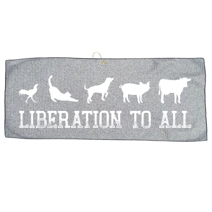 Vegan Liberation To All Animals Gift Large Microfiber Waffle Golf Towel