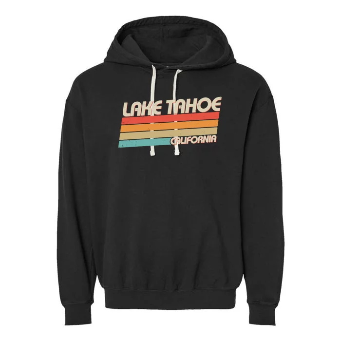 Vintage Lake Tahoe California Logo Garment-Dyed Fleece Hoodie