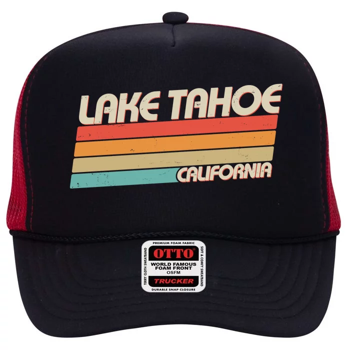 Vintage Lake Tahoe California Logo High Crown Mesh Trucker Hat