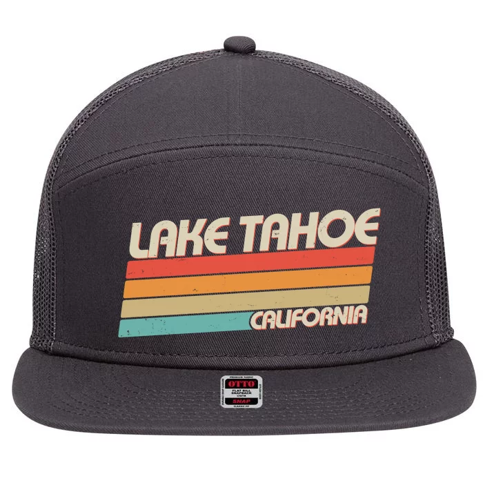 Vintage Lake Tahoe California Logo 7 Panel Mesh Trucker Snapback Hat