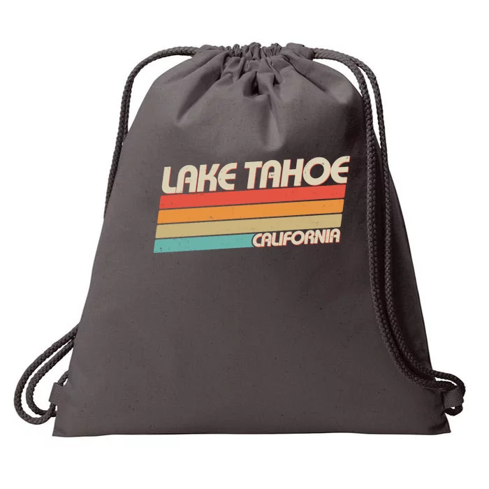 Vintage Lake Tahoe California Logo Drawstring Bag