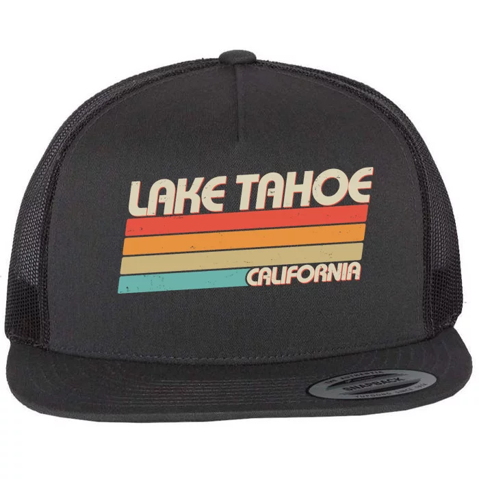 Vintage Lake Tahoe California Logo Flat Bill Trucker Hat