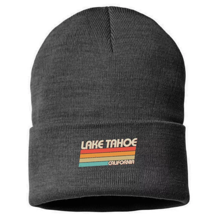 Vintage Lake Tahoe California Logo Sustainable Knit Beanie